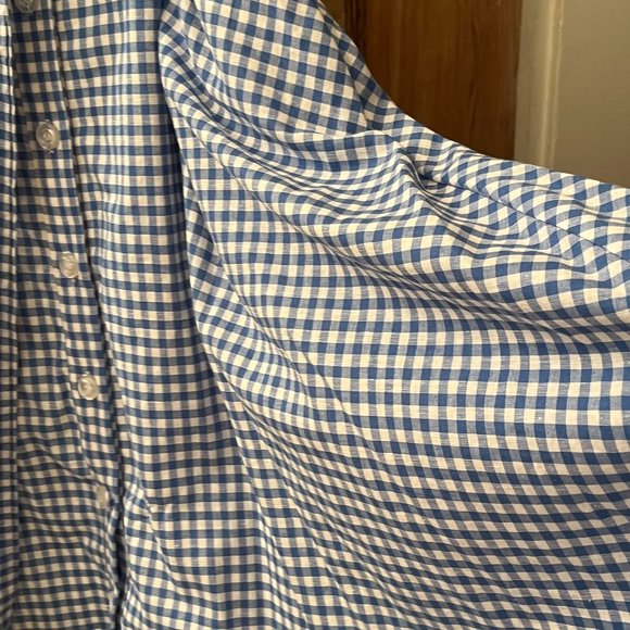 NWT Chetta B Size 12 Blue and White Checked Summer Dress w Tie Belt, Fit & Flare - Picture 8 of 11